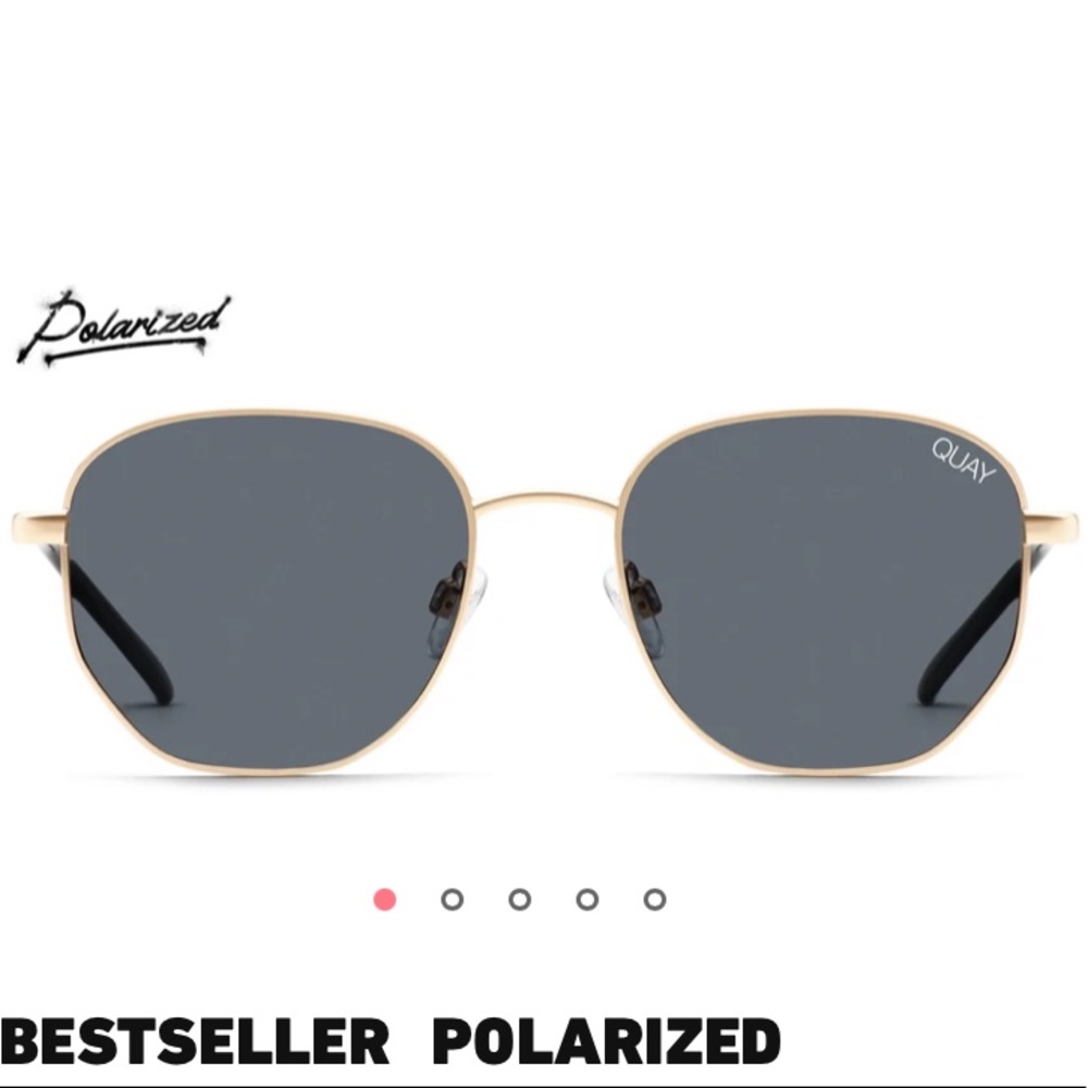 Quay Big Time Polarized Gold/Smoke Sunglasses